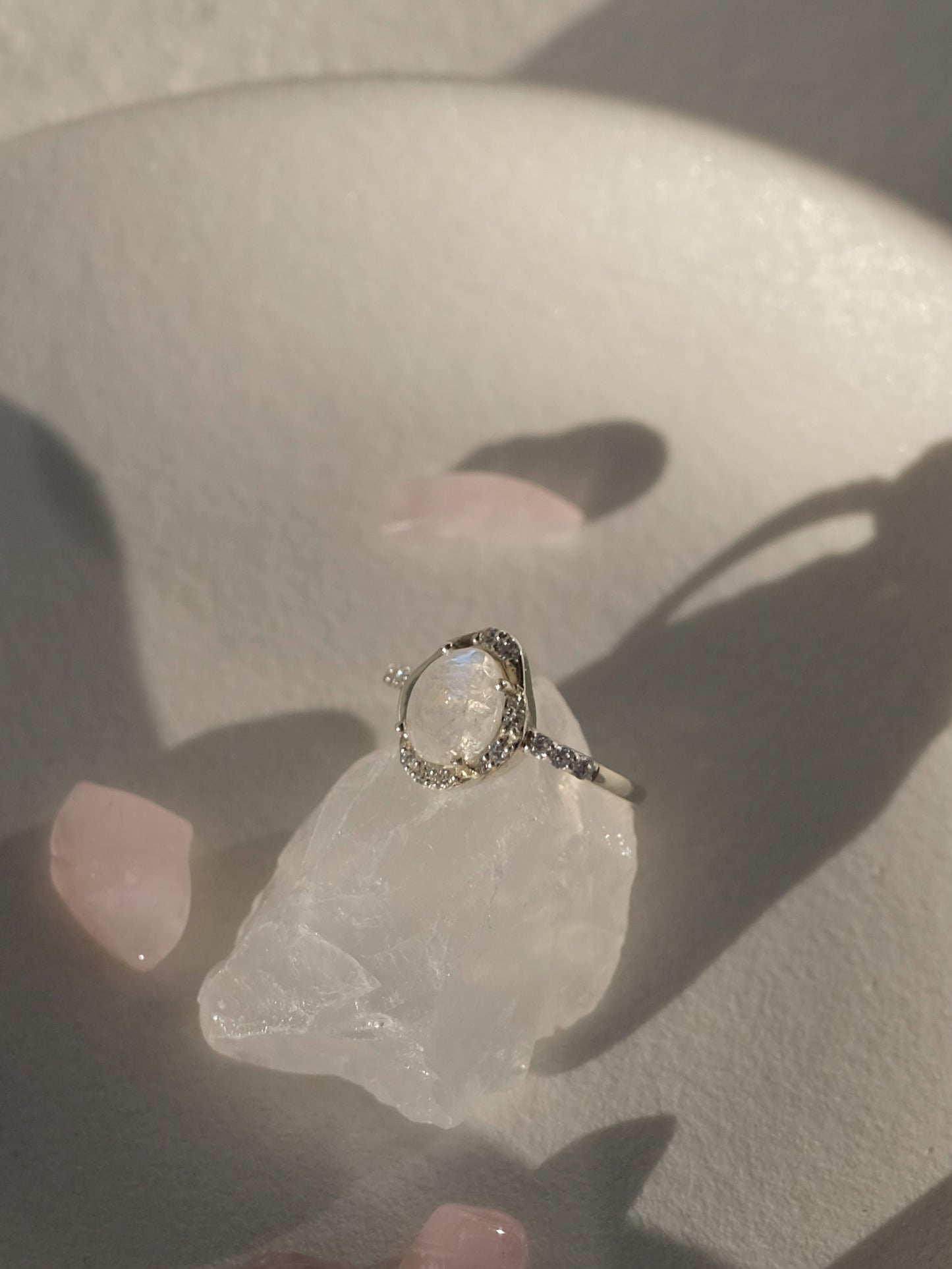 Cosmic moonstone ring silver