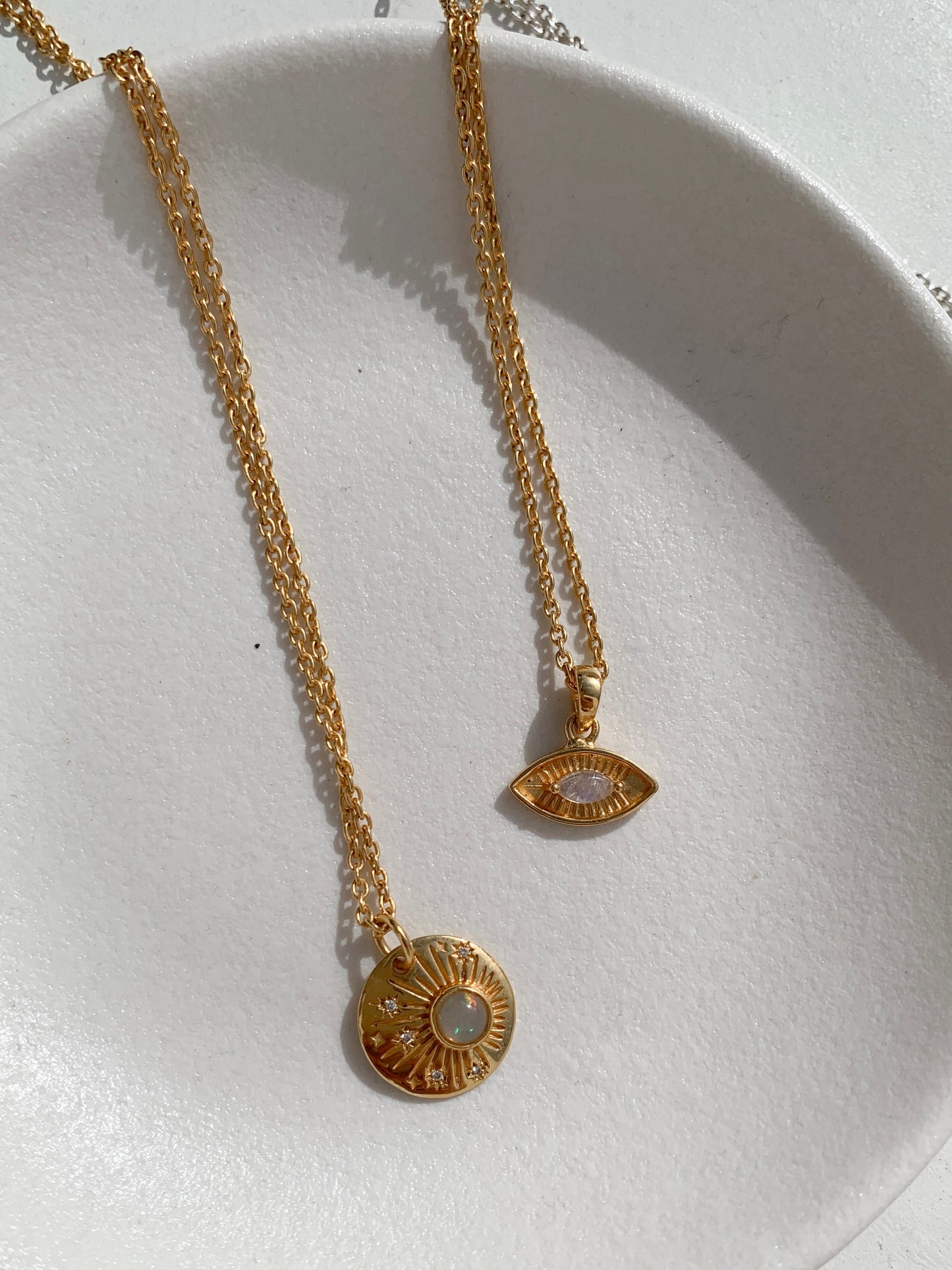 Sunny opal necklace gold