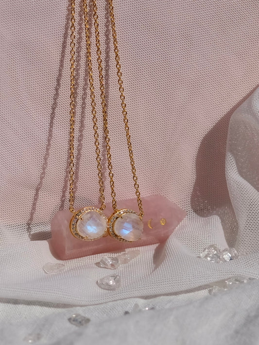 Goddess moonstone necklace