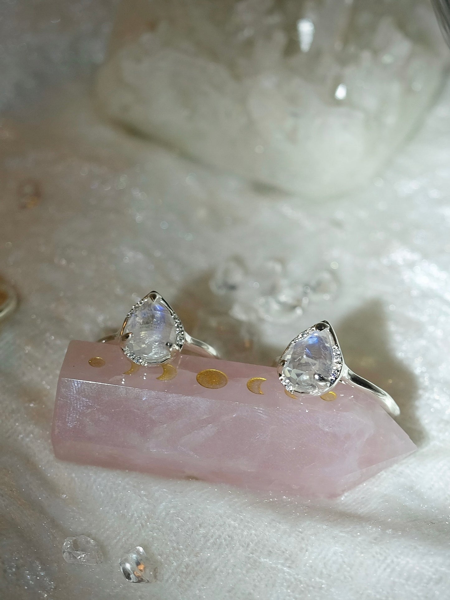 Celestial moonstone ring silver