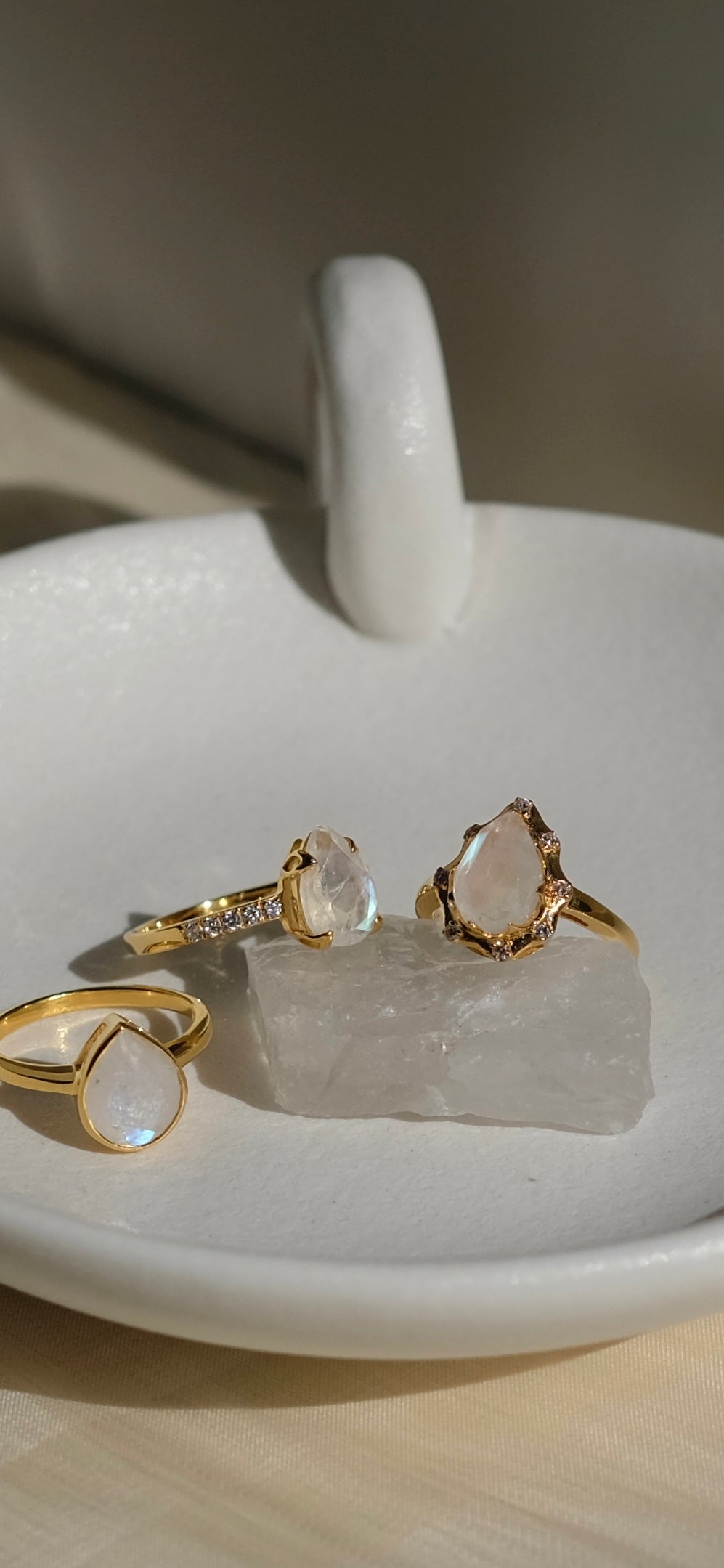 Teardrop Moonstone Ring