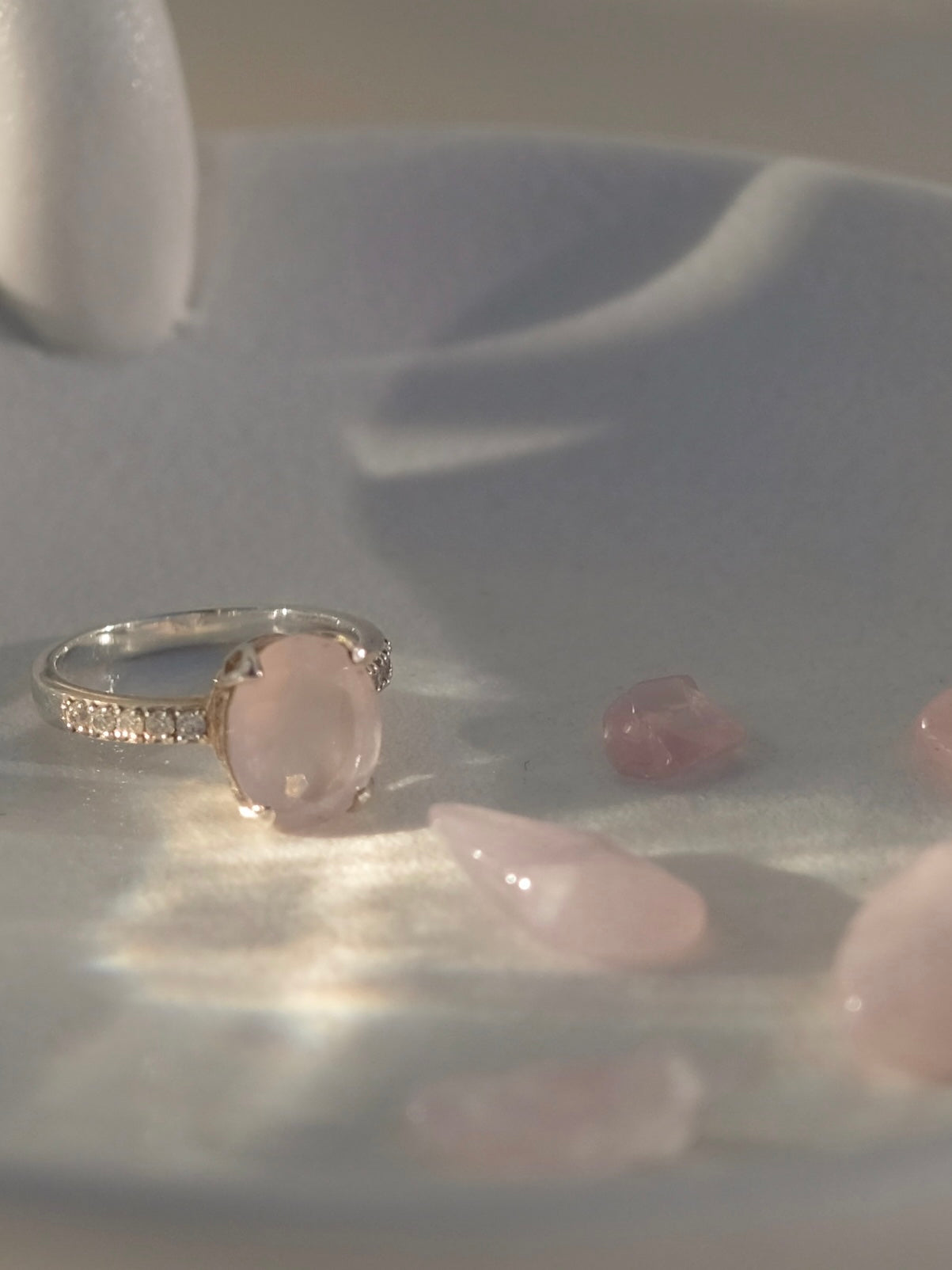 Eternal rose quartz ring.