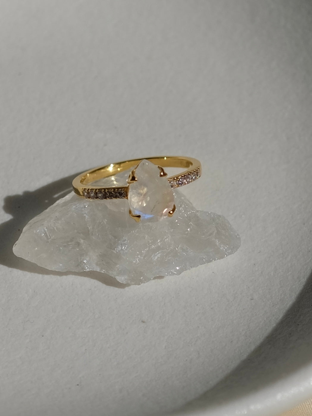 Teardrop Moonstone Ring