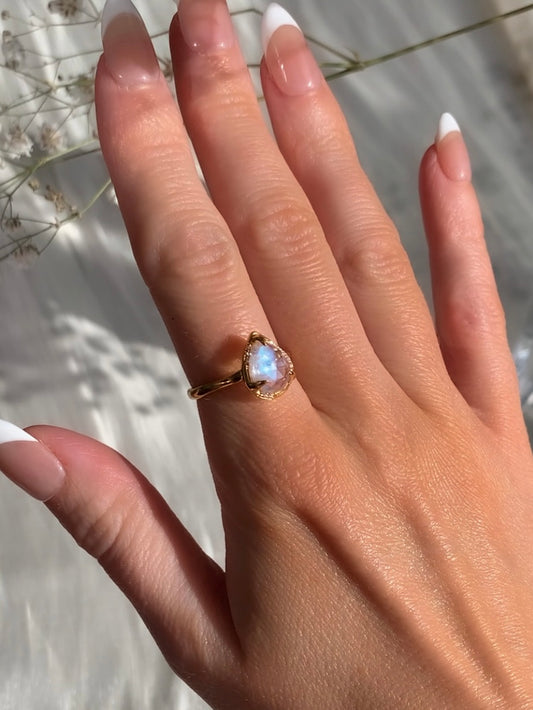 Celestial moonstone ring