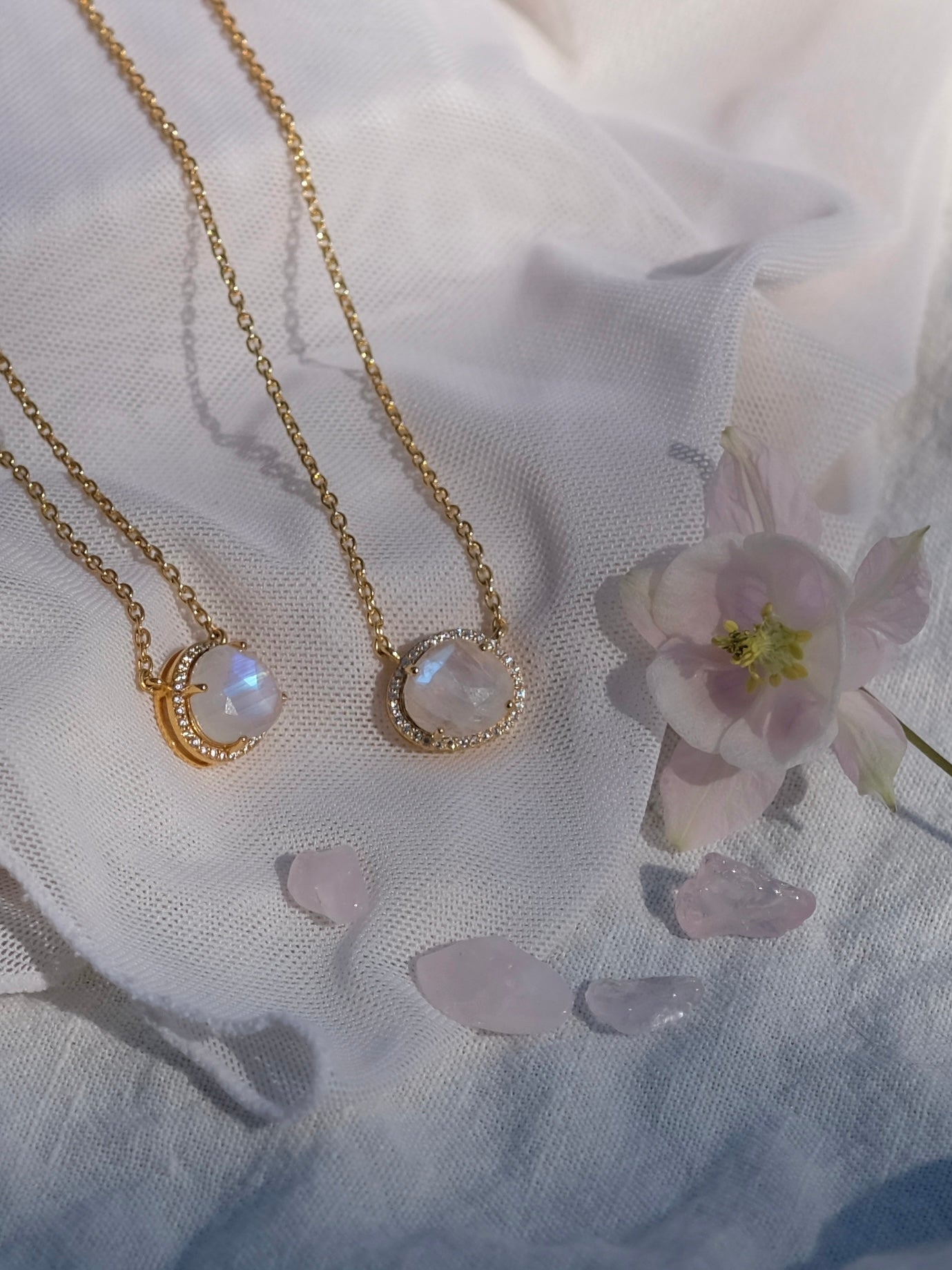 Goddess moonstone necklace