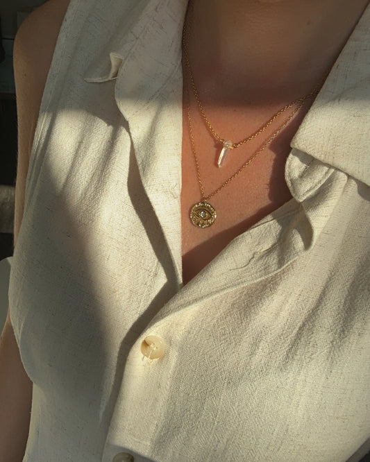 Moonstone crystal necklace