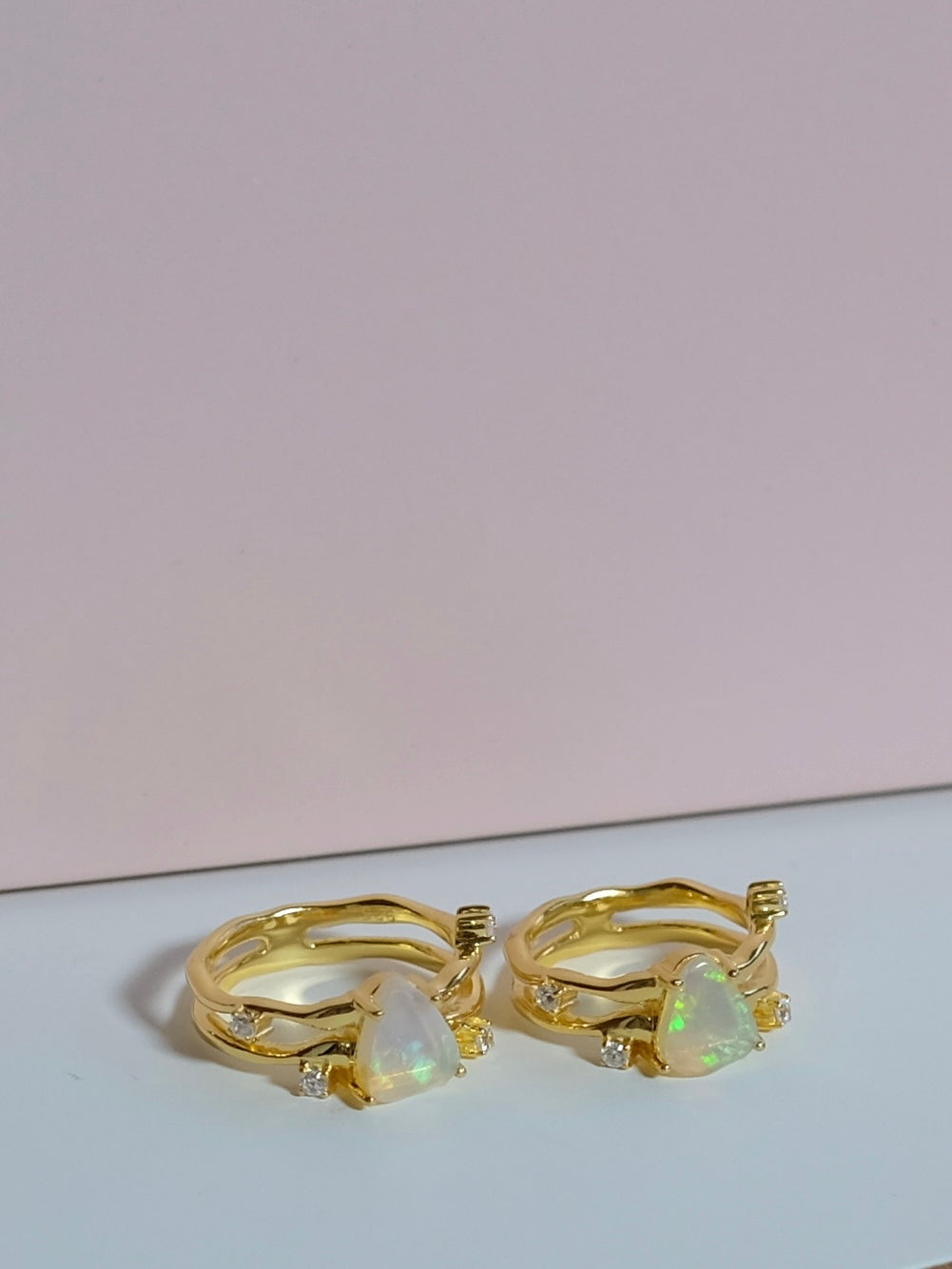 Raw ethereal opal ring