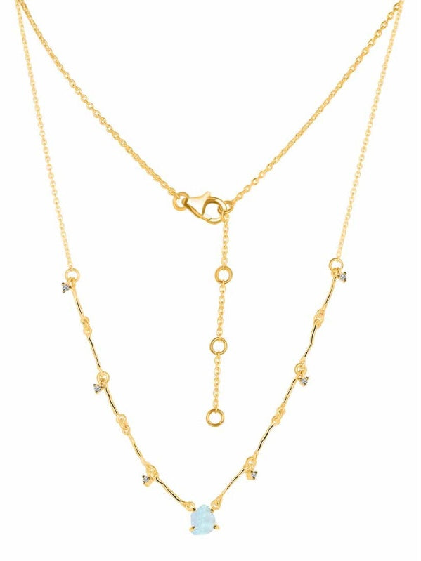 Raw Ethereal moonstone necklace gold