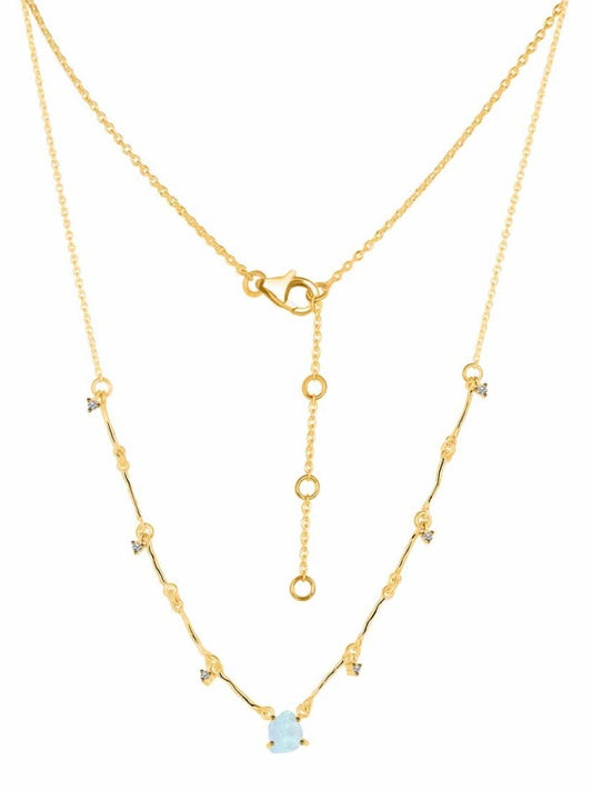 Raw Ethereal moonstone necklace gold