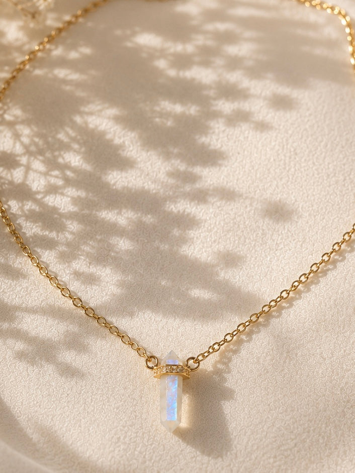 Moonstone crystal necklace